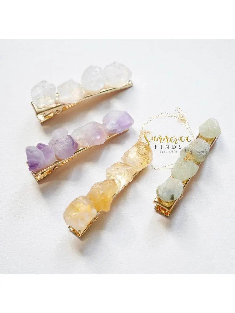 Anthropologie Gemstone Hair Clip in Moss